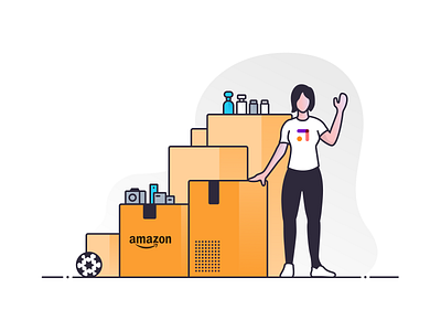 Upsly Newsletter Illustration amazon box branding clean delivery ecommerce illustration landing logo minimalistic newsletter people person ui web