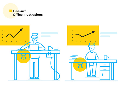 Outline Office Illustrations for Open Sensors design illustration line art outline redesign vector web website