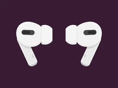 Airpods Pro airpods airpods pro apple earpods flat flat illustration headphone illustration music vector vector illustration