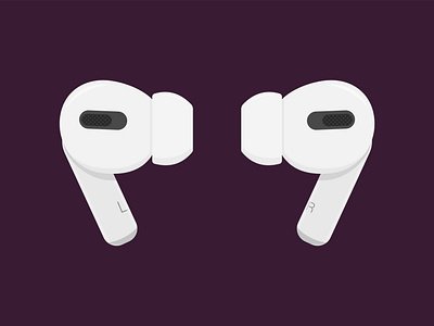 Airpods Pro airpods airpods pro apple earpods flat flat illustration headphone illustration music vector vector illustration