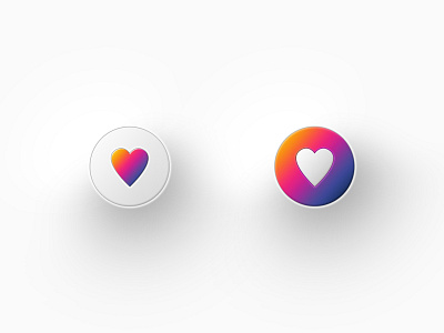 Like Buttons bevel button circle heart instagram love photoshop ui