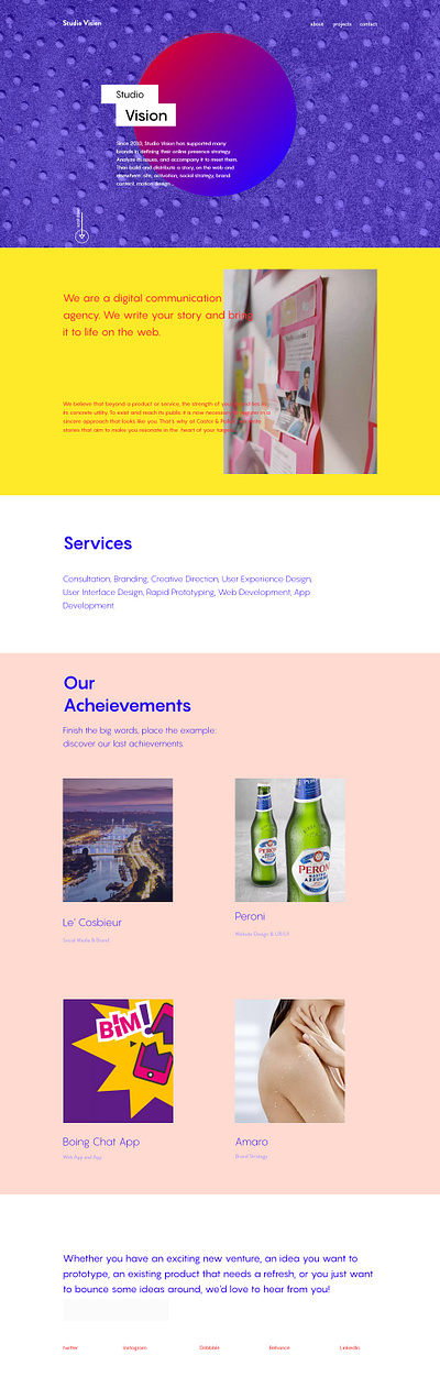 studio vision 2019 branding clean concept design flat minimal ui ux web website
