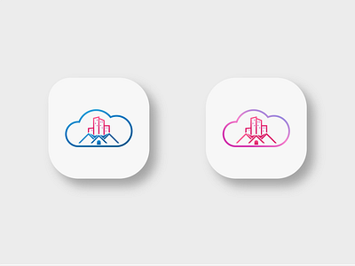 CLOUD TOWN 02 app branding flat icon illustration lettering logo minimal typography ui