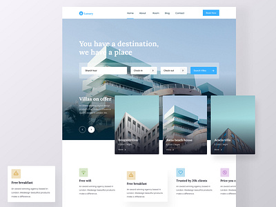 Hotel Landingpage 2020 booking clean design hotel hotel booking hotel landing page hotels landing page minimal design new design trendy ui web web design website