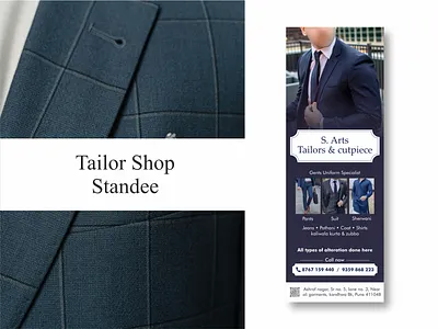 Men's Tailor standee design banner blue branding clothing cmyk colors coreldraw design elegant flex graphic design minimal poster print design royal shades tailor vinyl