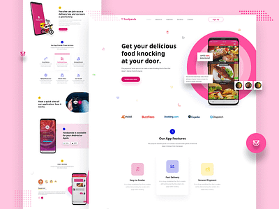 App landing - online food delivery app clean design food food and drink foodpanda landingpage online order typography ui uidesign ux web webdesign website