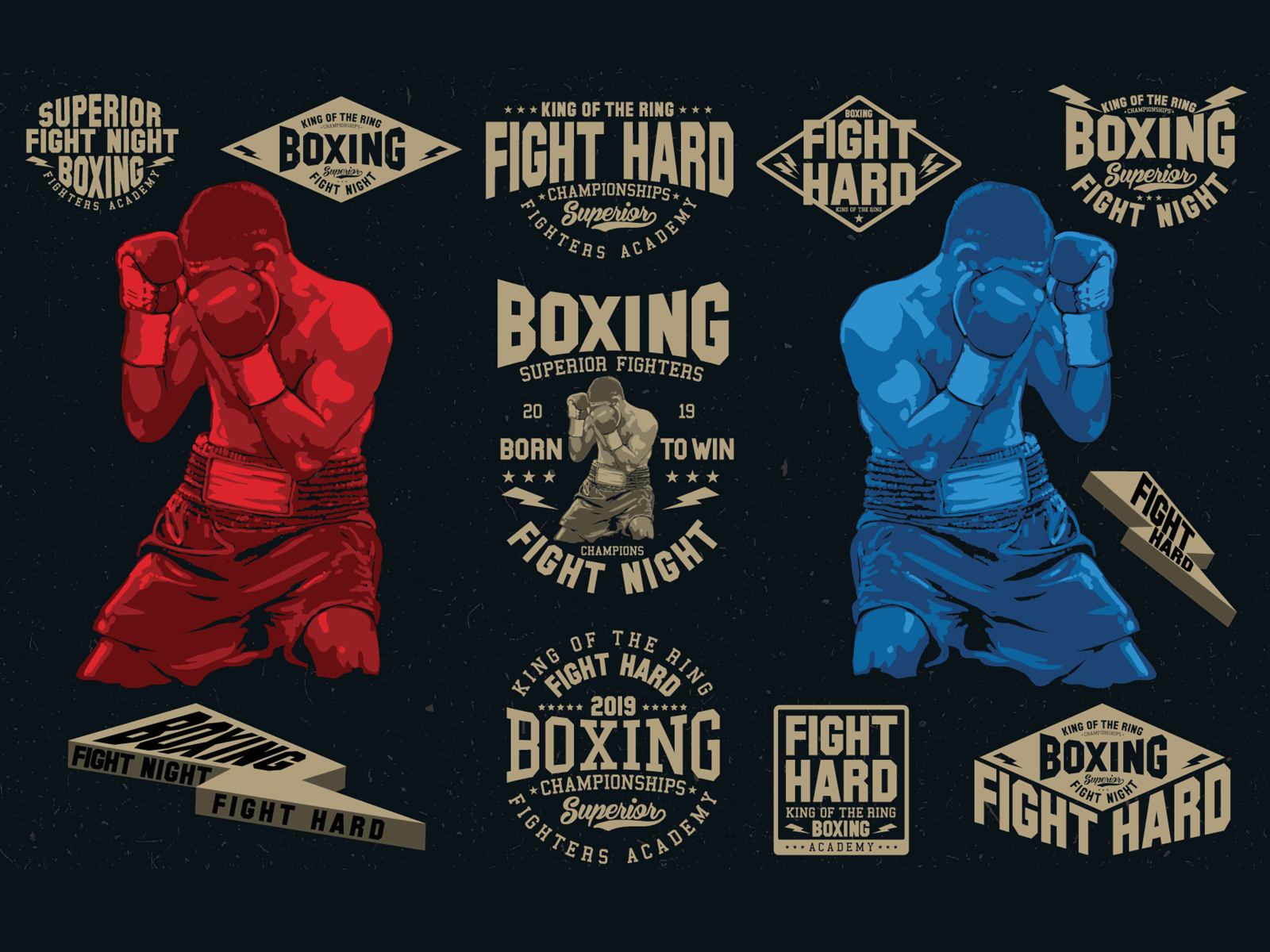 FIGHT HARD badge logo boxing boxing day creative market design digital art emblem emblem design emblem logo fighters graphic design illustration poster art sports sports branding sports logo tshirt design typography vector vector illustration