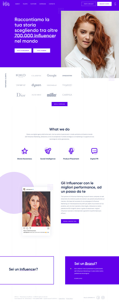 IDA Website big font big picture design flat influencer marketing ui ux ui design ux design vector vibrant colors website