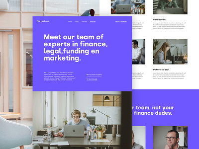 The harbour about page about design landing page team ui ux values web