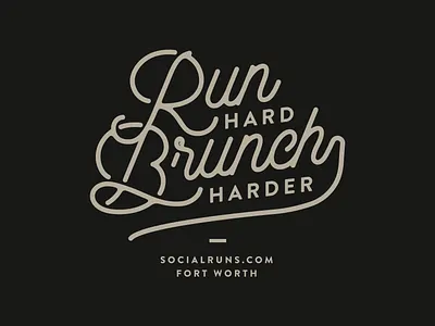 Social Running - Run Hard, Brunch Harder apparel design brunch brunch harder design fort worth illustration illustrator run run and brunch run hard running social running trust trust printshop tshirt design type typography vector