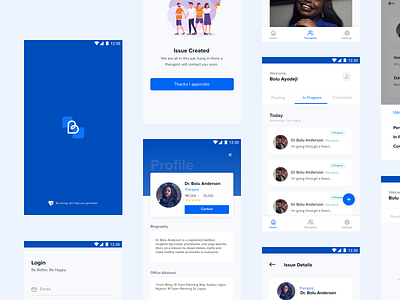 Therapist App app color design hospital modern therapist ui ux