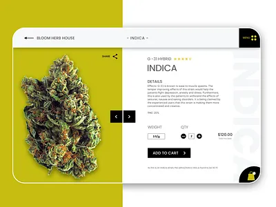 Marijuana Store Concept design ecommerce landing page minimal product page ui ui ux design ux web