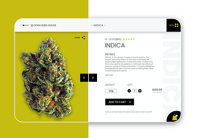 Marijuana Store Concept design ecommerce landing page minimal product page ui ui ux design ux web