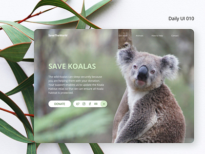 Daily UI 010 - Social Share dailyui design figma koala savetheworld socialshare ui ux