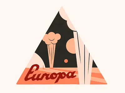 Europa europa illustration lettering patch planets retro space typography weekly warm up