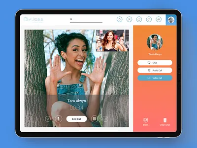 Video Call Screen android apple flat google icons ios iphone user experience user interface video website