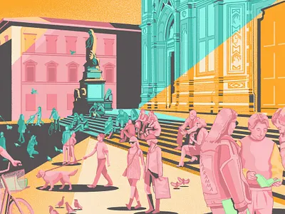 Culture Trip, Steps of Santa Croce digital illustration digital painting editorial illustration illustration photoshop illustration