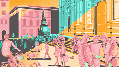 Culture Trip, Steps of Santa Croce digital illustration digital painting editorial illustration illustration photoshop illustration
