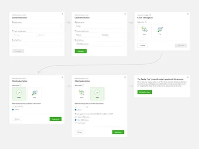 Modal - Conditional Stepper accountant flow invitation invite modal overlay platform stepper