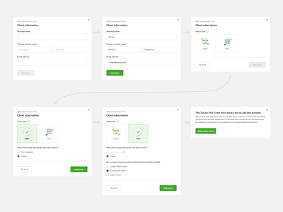 Modal - Conditional Stepper accountant flow invitation invite modal overlay platform stepper