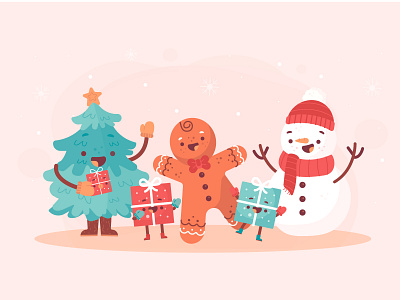 Christmas Time 2d art christmas cute flat freebie illustration ui vector