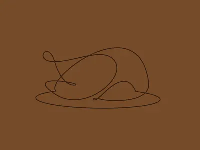 TRKY illustration line drawing linework monoline thanksgiving turkey vector