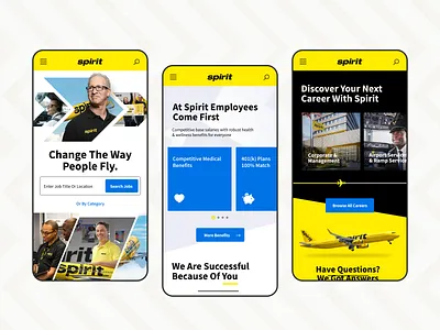 Spirit Careers - Mobile careers landingpage mobile ui uiux ux