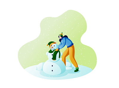 snow human illustration vector winter