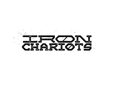 iron chariots lettering typography vector