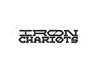 iron chariots lettering typography vector