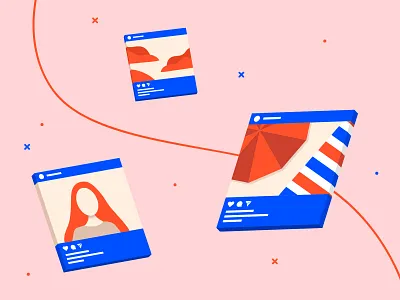 Social Media Illustrations bold bold color digital geometry illustrator influencer influencers line art lineart pastel color perspective prime simple social social media social network socialmedia vector vectors