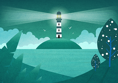 Nostalgia Island blending modes figma flat illustration island lighthouse overlay vector vector art