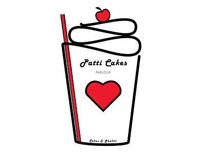 Patti Cakes Parlour Brand logo brandidentity branding cakes cherryonthetop milkshakes parlour shop vectorart vectordrawing