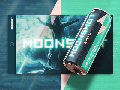 Moonshot Energy astronaut cinema4d concept energy energy drink homepage layout moon octanerender space website