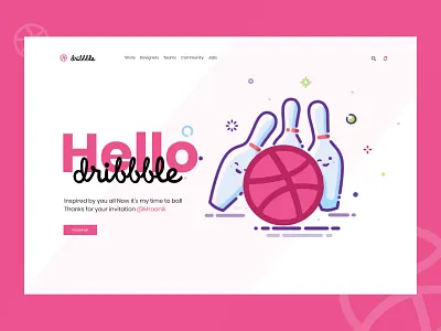 Hello Dribbble! 2020 debut shot design dribbble first shot hello dribbble illustration invitation landing page typogaphy uiux visual web webdesign