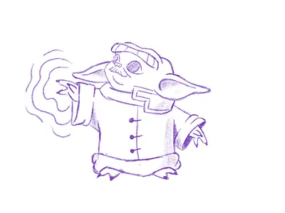 Baby Yoda Sketch character disney illustration mandalorian sketch star wars yoda