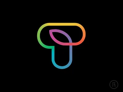 T fashion leaf logo nature social symbol t tag