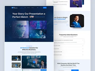 AI Presentation Website ai ai generator ai landing page ai platform ai presentation ai presentation landing page ai presentation website ai saas ai website design landing page pitch deck presentation shasanko creations startup ui ux web design website website design