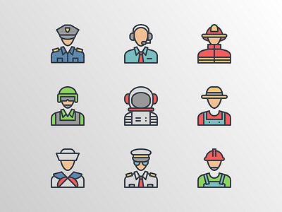 Avatar Profession (Filled Outline) 99design app avatar branding career character creative design doodle filled icon icon icon bundle icon set iconfinder identity pack people profession ui vector