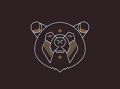 Bear Illustration bear bear logo blue branding graphic design illustration monoweight neon packaging sleepy yellow zen