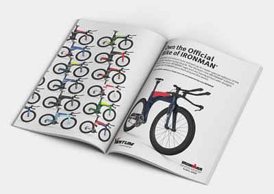 Magazine double spread ad advert advertisement advertising bicycle bike magazine magazine ad