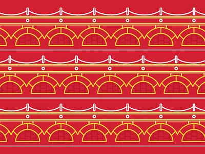 Daily Pattern - 11 26 19 chinese line art pattern pattern line art red tile tiling white yellow