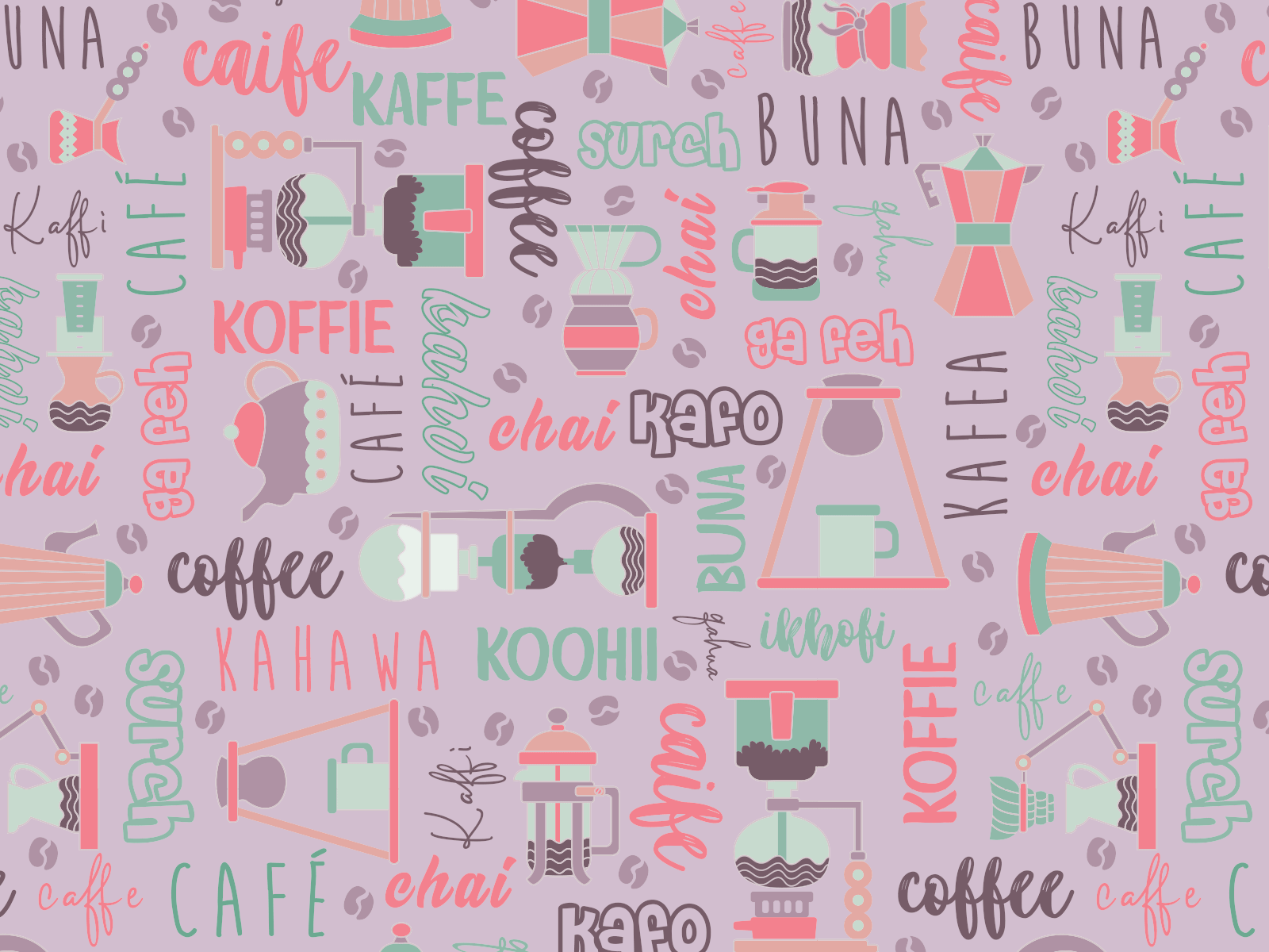 Coffee Love Around the World - Pattern estampados surface pattern surface pattern design surfacedesign