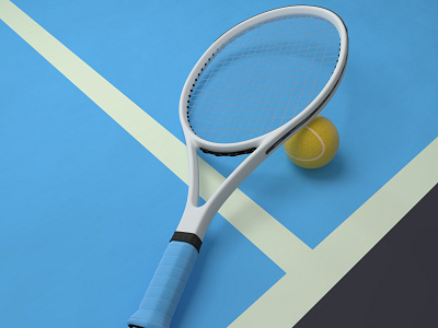 Lets play tennis 3d adobe blue c4d cinema4d illustration muzli photoshop portugal render