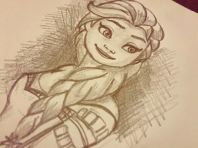 Elsa Sketch anna black black white daughter disney elsa frozen paper pencil pencil art sketch