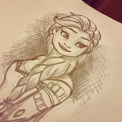 Elsa Sketch anna black black white daughter disney elsa frozen paper pencil pencil art sketch