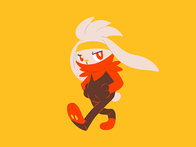 Raboot character design cinderace console drawing gameboy hare illustration illustrator nintendo pikachu pokémon rabbit raboot scorbunny sketch switch video game