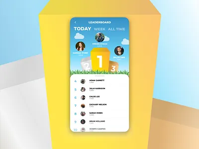 Daily UI | 019 | Leaderboard 019 app dailyui dailyuichallenge design leaderboard podium ui ux visual design