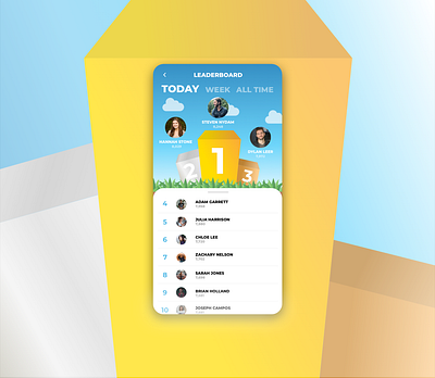 Daily UI | 019 | Leaderboard 019 app dailyui dailyuichallenge design leaderboard podium ui ux visual design