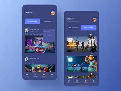 Online Gaming Entertainment 03 app app design design game app gameshow groups hobby interest make friends online show ui uidesign ux videogame